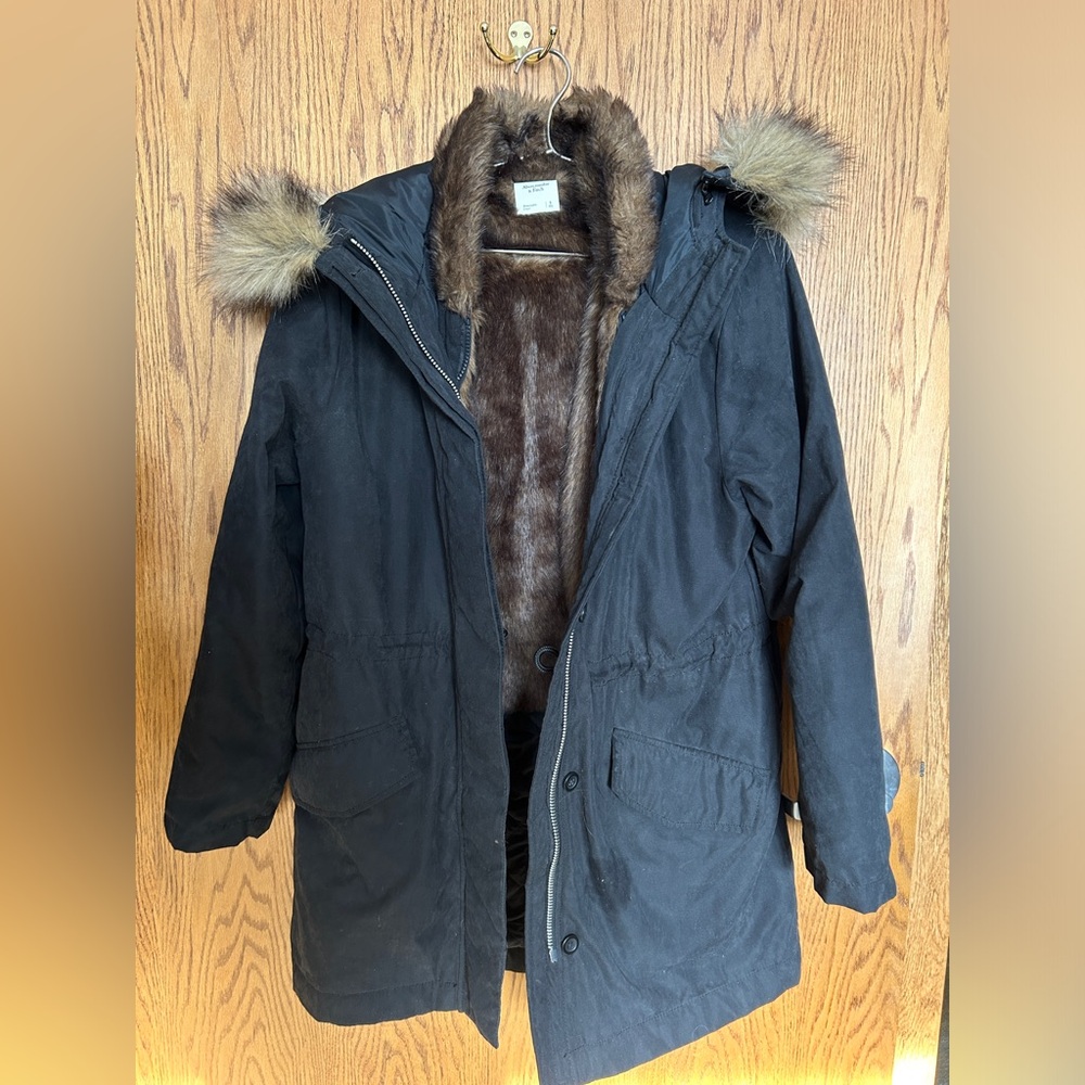 Women’s Abercrombie & Fitch Extra Heavy Parka Jacket Sz small Black